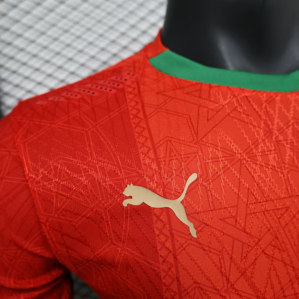 2026 Perforated Morocco Home Red Player Edition Jersey
