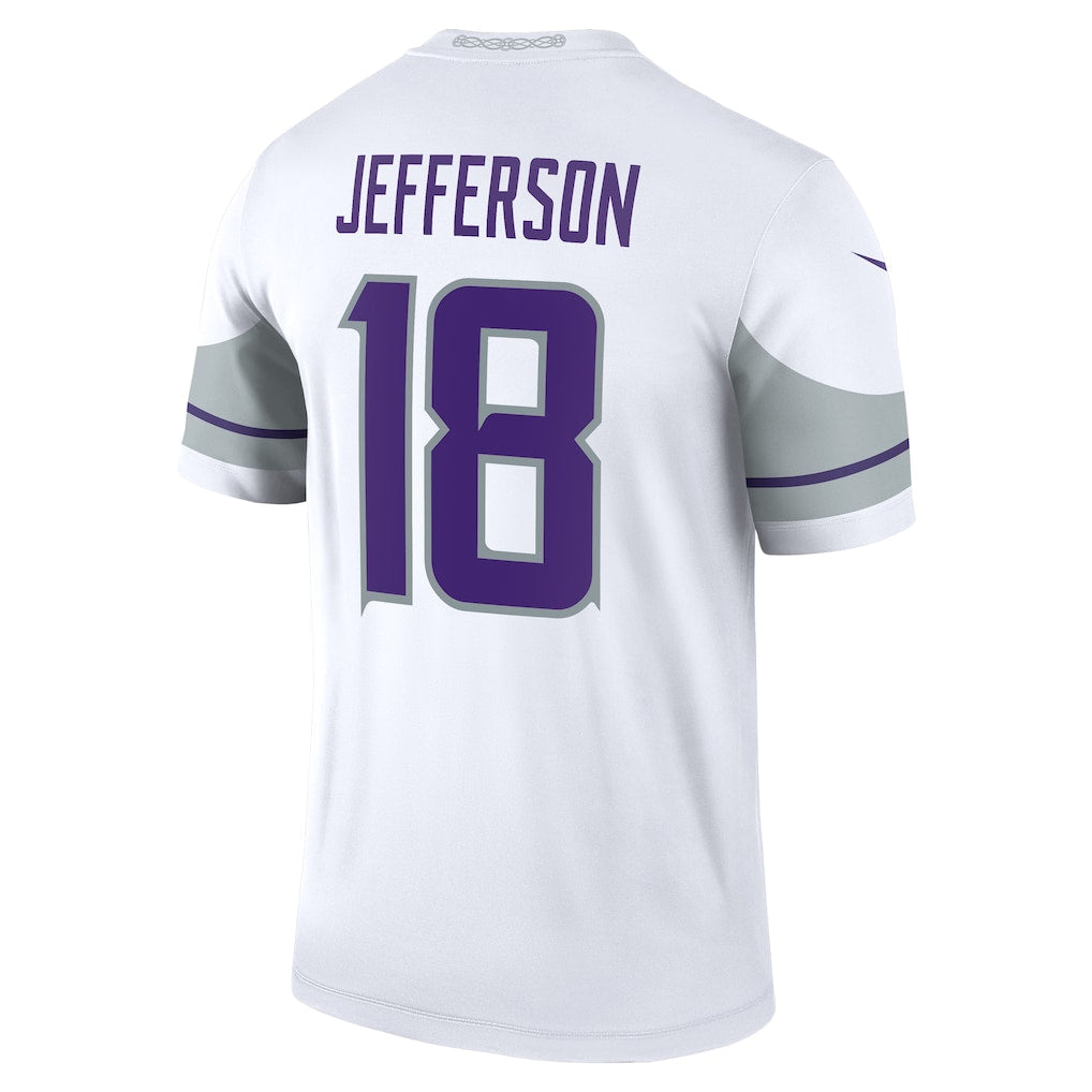 M.Vikings #18 Justin Jefferson White Legend Player Performance Top Jersey