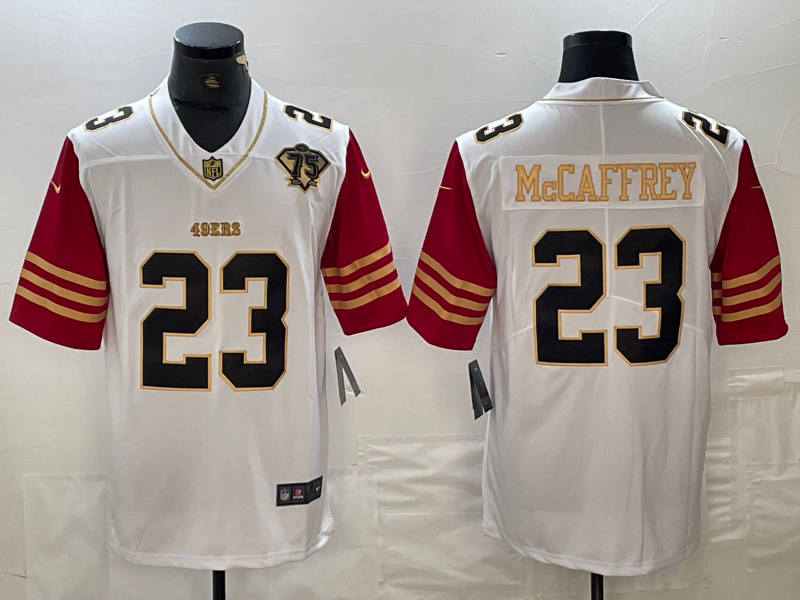 Men's San Francisco 49ers Christian McCaffrey White Player Game Jersey