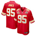 Men's Kansas City Chiefs Chris Jones  Red Super Bowl LIX Game Jersey