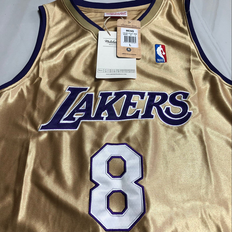 Kobe Bryant 2020 Hall of Fame Gold Fully Embroidered 8# Jersey