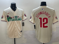 Men's Philadelphia Phillies Kyle Schwarber #12 Cream Replica Player Jersey1