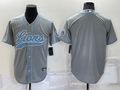 Men's Detroit Lions Gray Blank Jersey