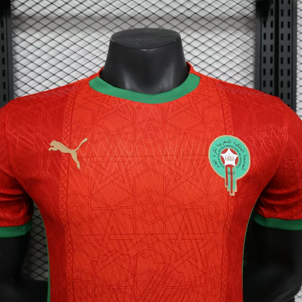 2026 Perforated Morocco Home Red Player Edition Jersey