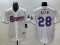 Men's Texas Rangers Jonah Heim #28 White 2024 Gold Collection Limited Player Jersey1