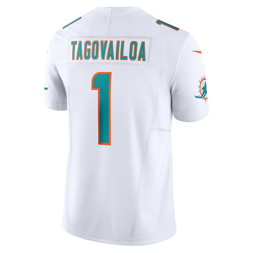 M.Dolphins #1 Tua Tagovailoa White Vapor F.U.S.E. Limited Jersey