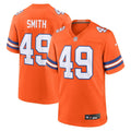 Dennis Smith Denver Broncos  Mile High Collection 1977 Throwback Retired   Game Jersey - Orange