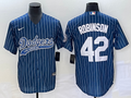 Men's Los Angeles Dodgers Jackie Robinson #42 Blue Player Jersey1 Joint Edition