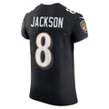 B.Ravens #8 Lamar Jackson Black Alternate Vapor F.U.S.E. Elite Jersey