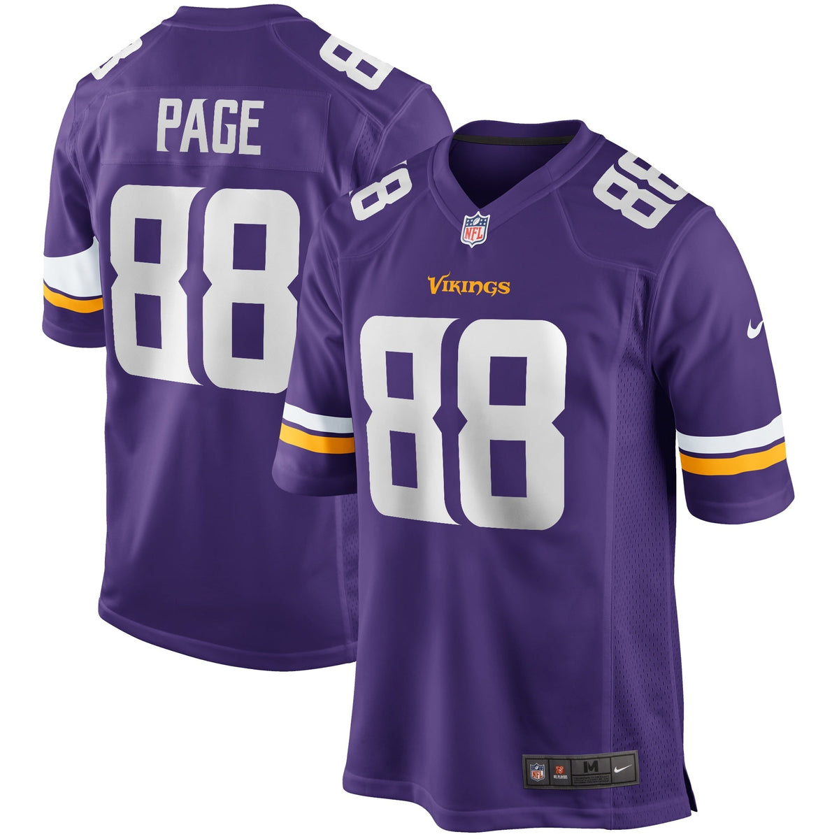 Alan Page Minnesota Vikings  Game Retired   Jersey - Purple
