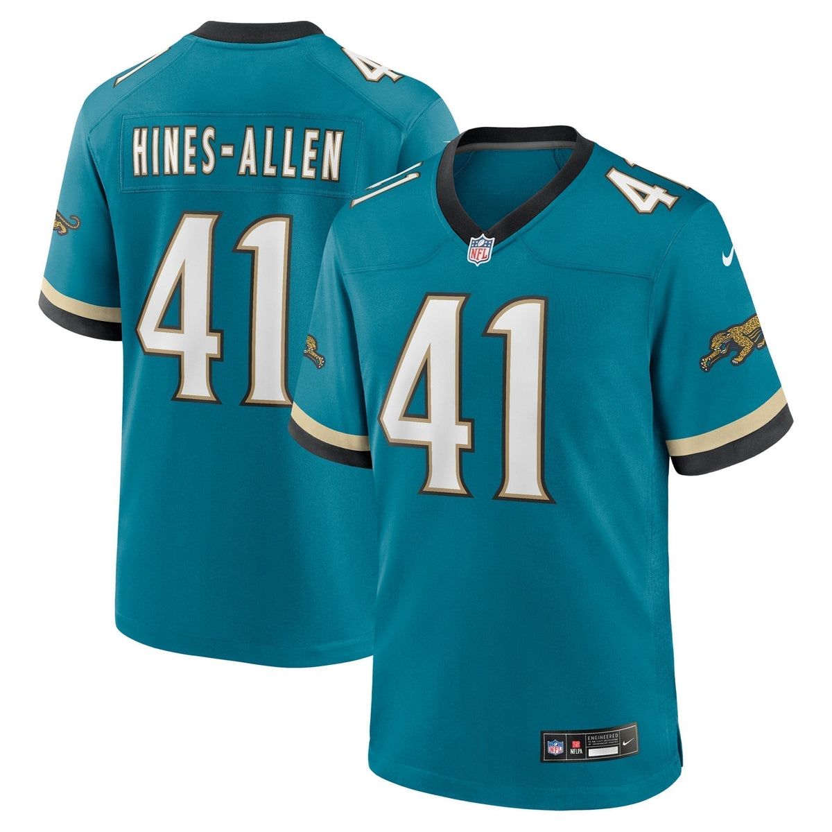 Josh Hines-Allen Jacksonville Jaguars  Prowler Throwback   Game Jersey - Teal