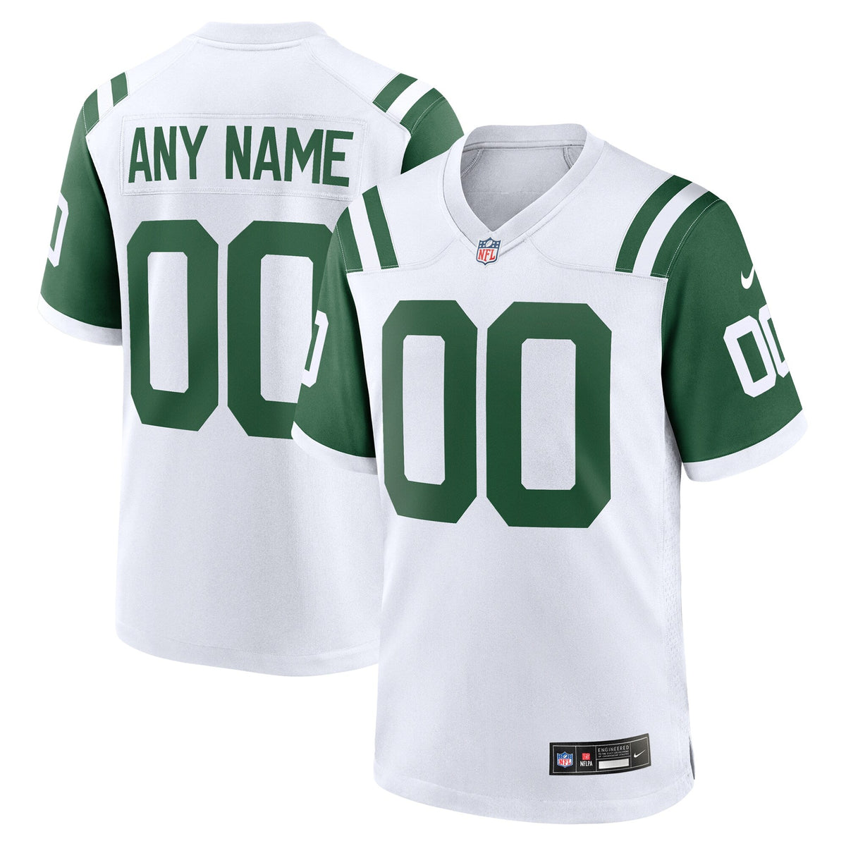 New York Jets  Classic Alternate Custom Replica Jersey - White