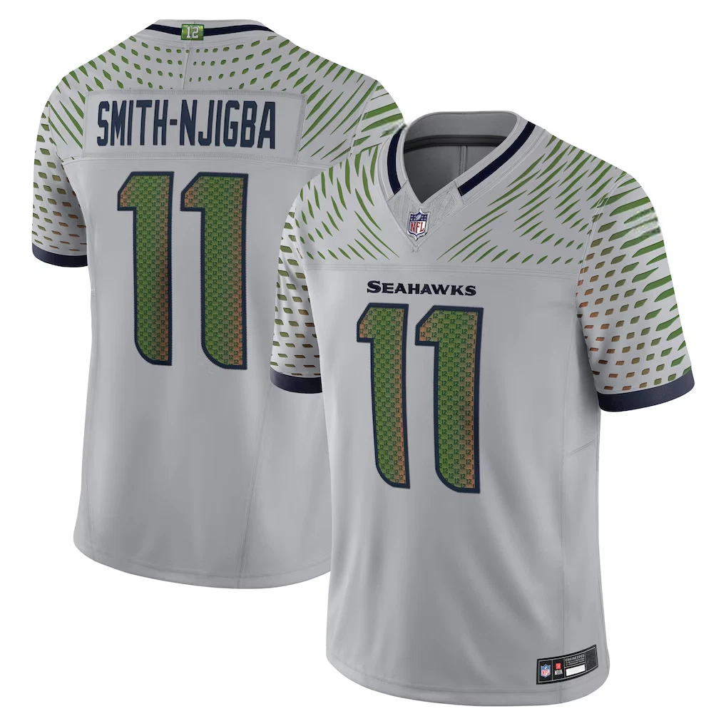 Men's Seahawks #11 Jaxon Smith-Njigba Wolf Gray 2025 Rivalries Limited Jersey