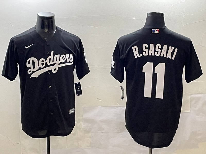Men's Los Angeles Dodgers Roki Sasaki Black Replica Game Jersey