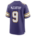 M.Vikings #9 J.J. McCarthy Purple 2nd Alternate Player Game Jersey