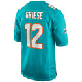 M.Dolphins #12 Bob Griese Aqua Game Retired Player Jersey