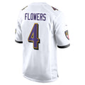 B.Ravens #4 Zay Flowers White Alternate Game Jersey