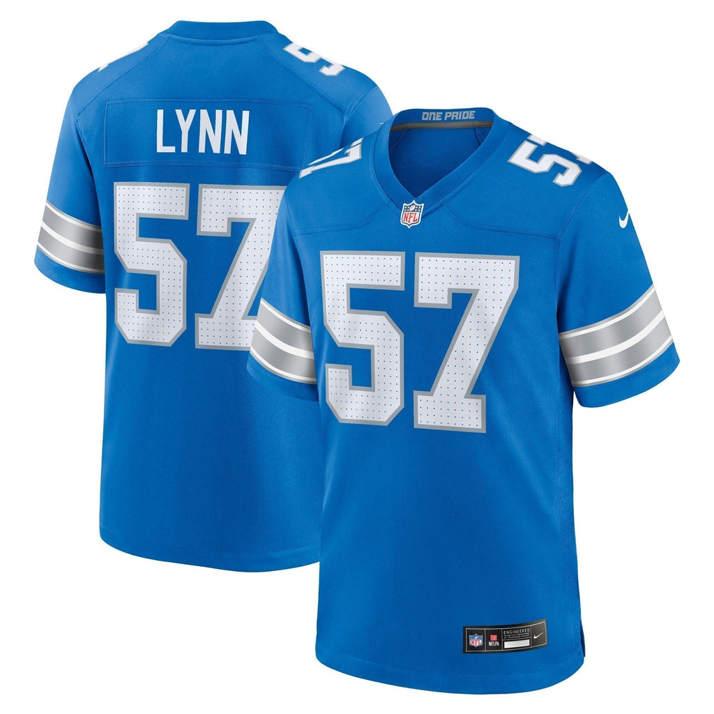 Nate Lynn Detroit Lions  Game Jersey -  Blue