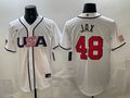 Men's USA Baseball Griffin Jax #48 White 2026 World Baseball Classic Stadium Jersey