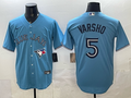 Men's Toronto Blue Jays Daulton Varsho #5 Powder Blue Alternate Limited Jersey