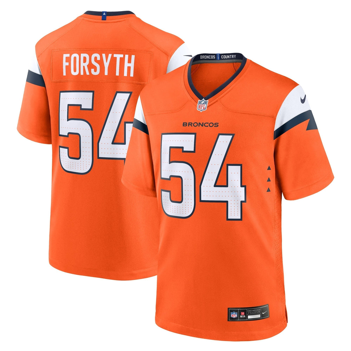 Alex Forsyth Denver Broncos  Team Game Jersey -  Orange