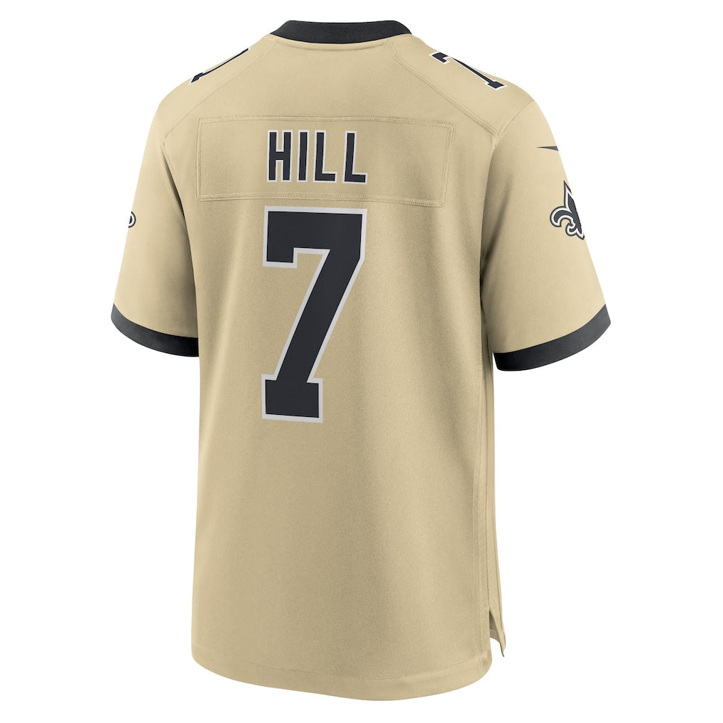 NO.Saints #7 Taysom Hill Gold Gameday Golds Alternate Game Player Jersey