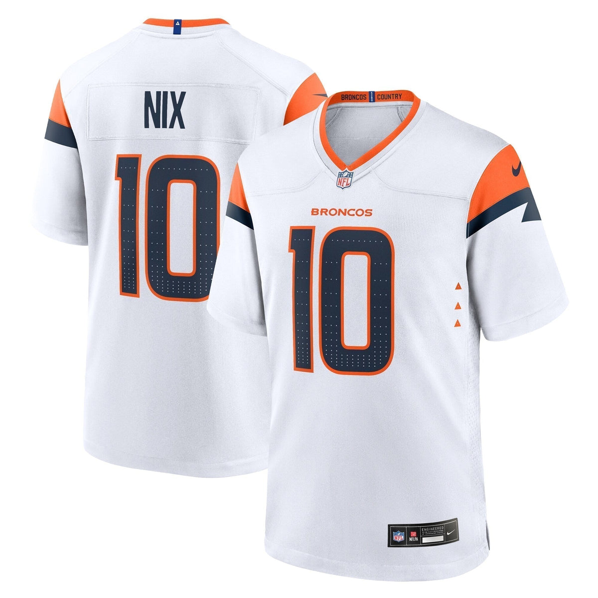 Bo Nix Denver Broncos  Game Jersey -  White