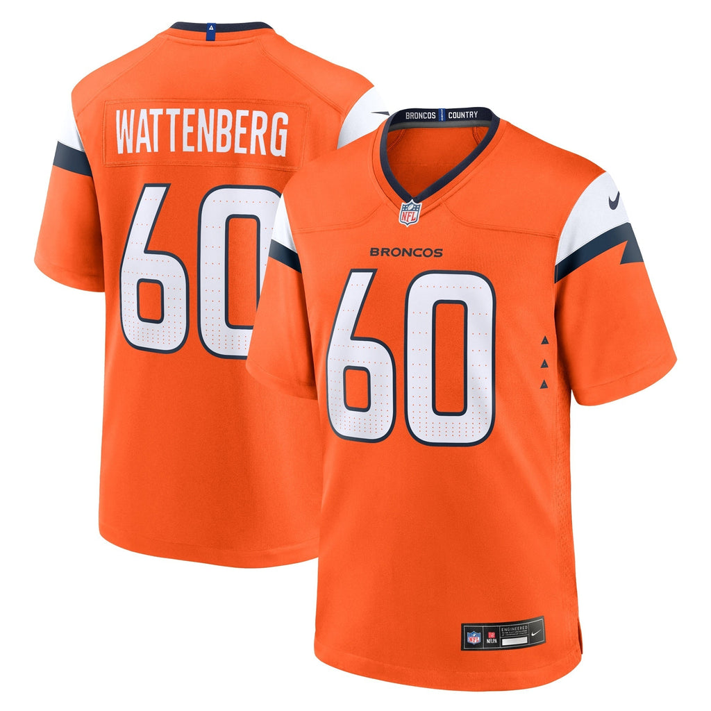 Luke Wattenberg Denver Broncos  Team Game Jersey -  Orange