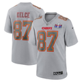 Men's Kansas City Chiefs Travis Kelce Gray Super Bowl LVIII Atmosphere Fashion Game Jersey
