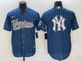 Men's New York Yankees Blue Replica Player Jersey1 Joint Edition