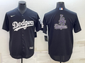 Men's Los Angeles Dodgers1 Black Authentic Patch Jersey