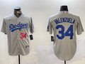 Men's Los Angeles Dodgers Fernando Valenzuela Gray Replica Baseball Jersey
