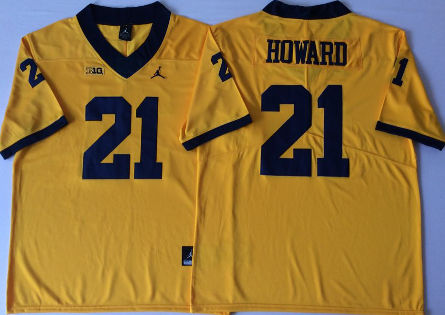 Men's Michigan Wolverines Desmond Howard Yellow Alumni Player Game Jersey
