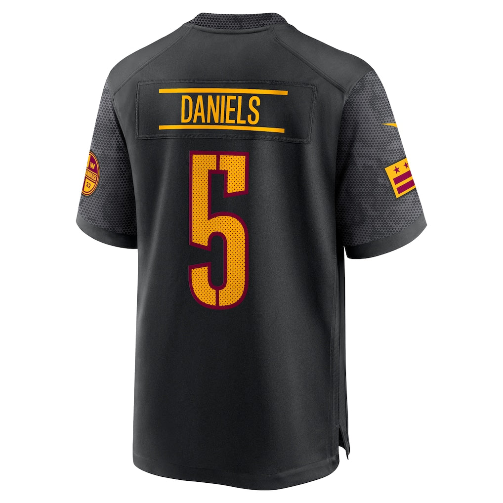 W.Commanders #5 Jayden Daniels Black Alternate Game Player Jersey