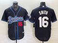 Men's Los Angeles Dodgers Will Smith #16 Black Player Jersey1 Joint Edition