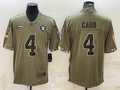 Men's Las Vegas Raiders Derek Carr Olive 2022 Salute To Service Limited Jersey