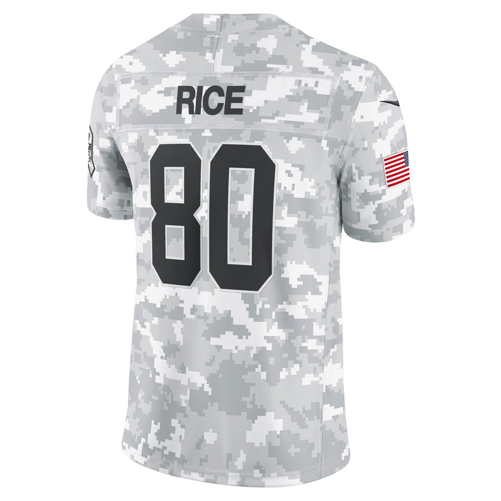 Jerry Rice San Francisco 49ers  2024 Salute to Service Retired   Limited Jersey - Arctic Camo