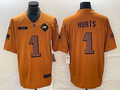 Men's Philadelphia Eagles Jalen Hurts Brown 2023 Salute To Service Limited Jersey
