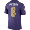 B.Ravens #8 Lamar Jackson Purple Legend Player Performance Top Jersey