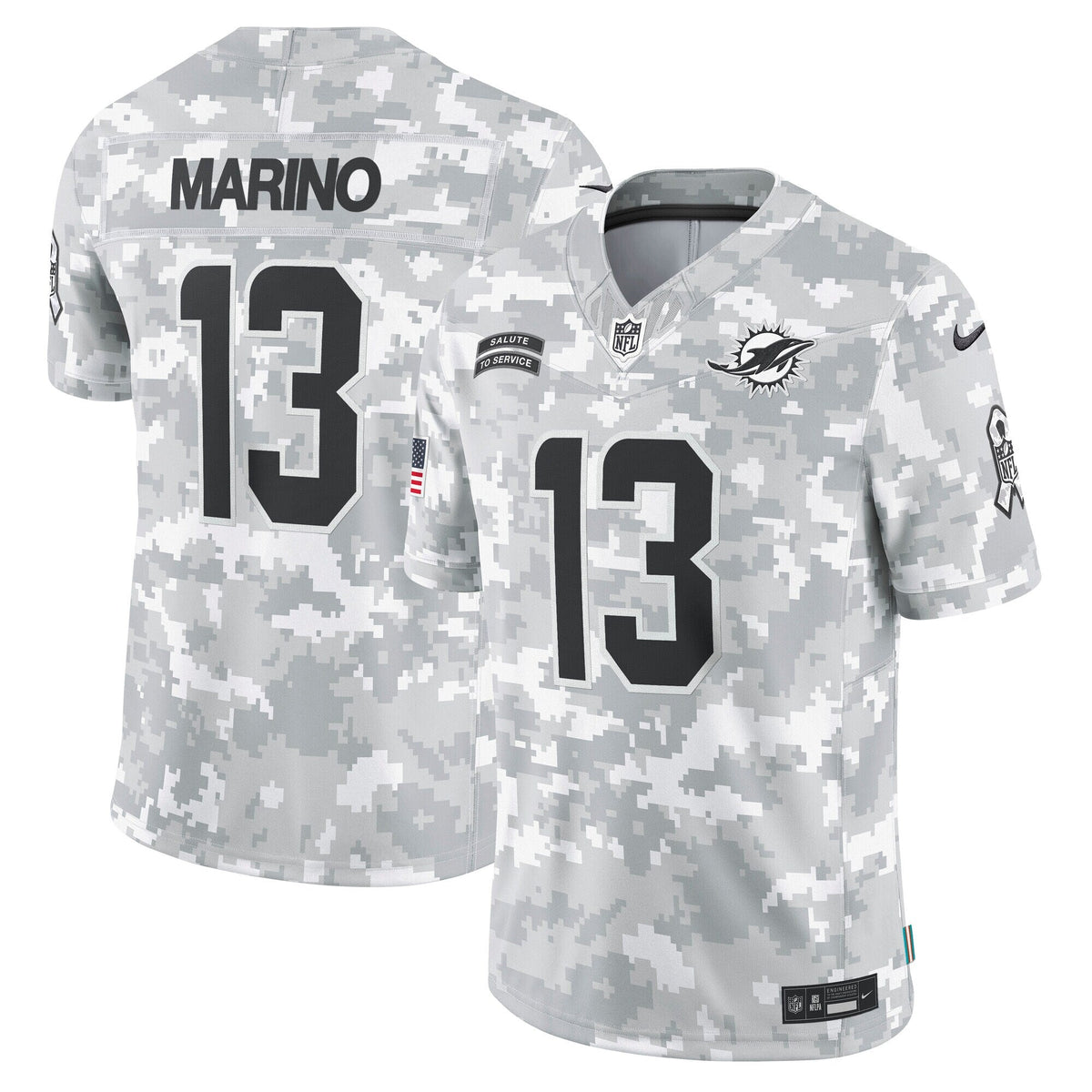 Dan Marino Miami Dolphins  2024 Salute to Service Retired   Limited Jersey - Arctic Camo
