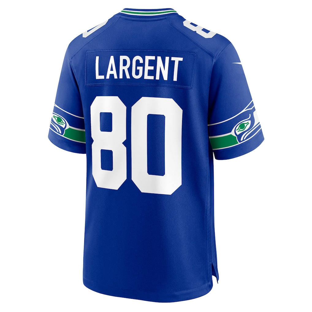S.Seahawks #80 Steve Largent Royal Throwback Retired Player Game Jersey