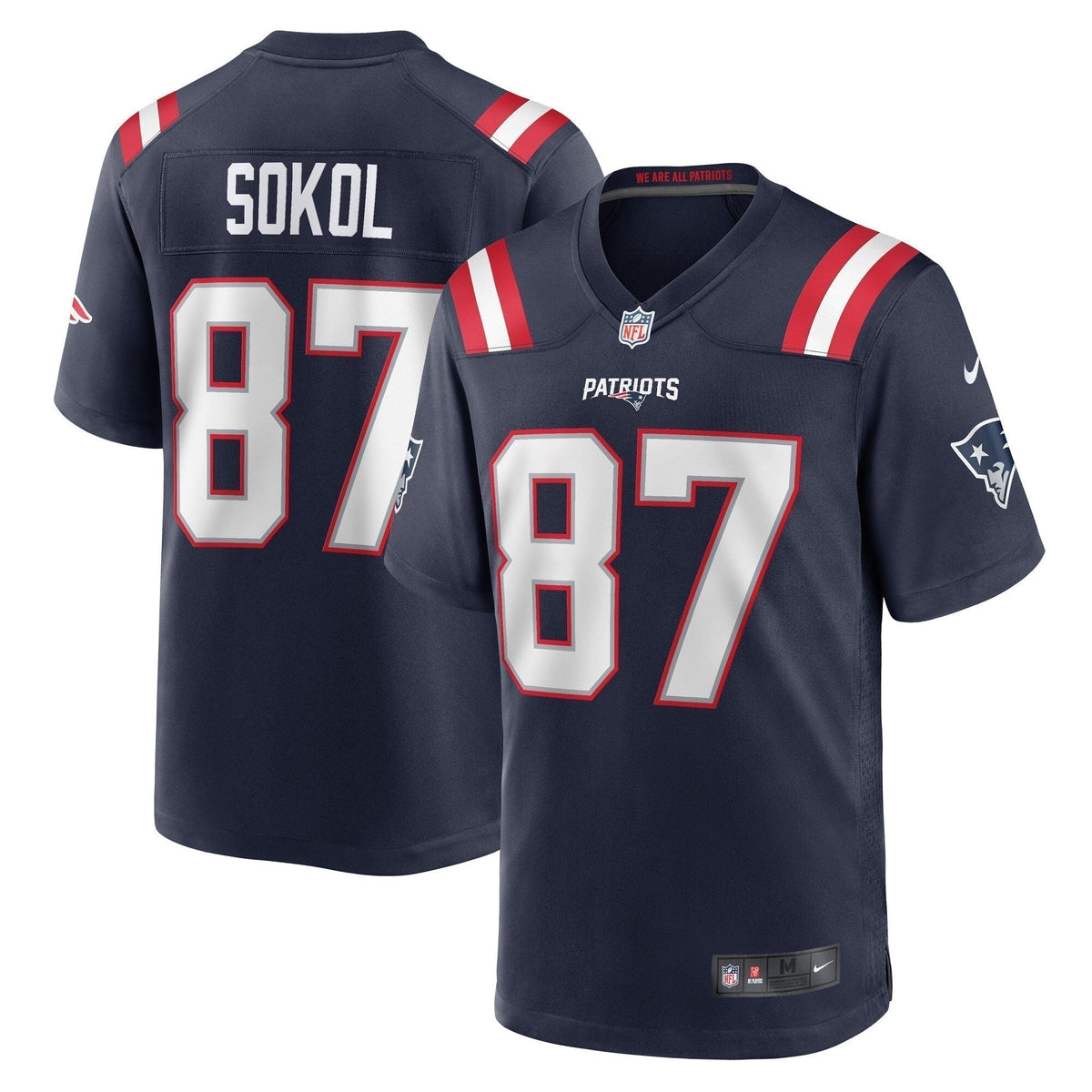 Matt Sokol New England Patriots  Game   Jersey - Navy