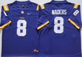 Men's LSU Tigers Malik Nabers #8 Purple Player Game Jersey