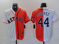 Men's Houston Astros Yordan Alvarez #44 White/Orange Limited Player Jersey1