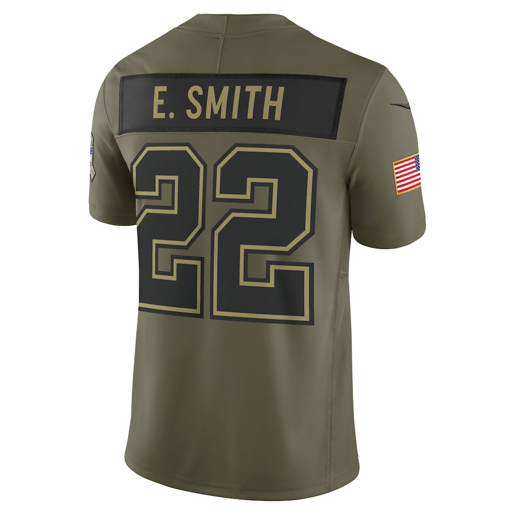 D.Cowboys #22 Emmitt Smith Olive 2025 Salute to Service Retired Limited Jersey