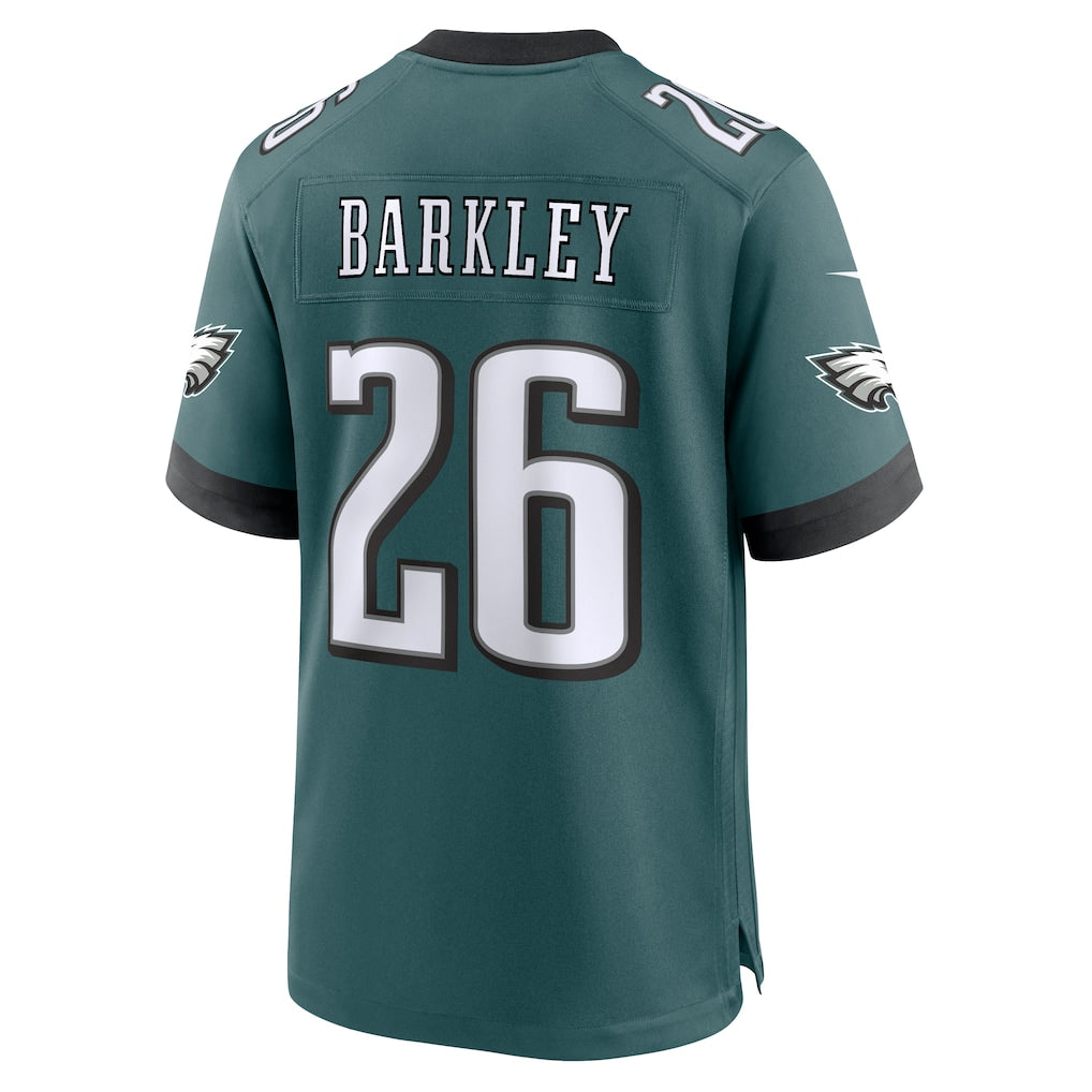 P.Eagles #26 Saquon Barkley Midnight Green Game Player Jersey