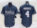 Men's Dallas Cowboys Dak Prescott Navy Game Jersey Joint Edition