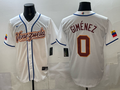 Men's Venezuela Baseball Andres Gimenez #0 White 2026 World Baseball Classic Stadium Jersey