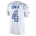 B.Bills #4 James Cook III White 2025 Rivalries Collection Limited Jersey