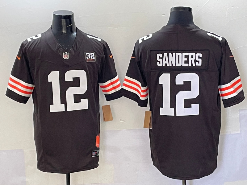 Men's Cleveland Browns Shedeur Sanders #12 Brown 2025 NFL active Game Jersey